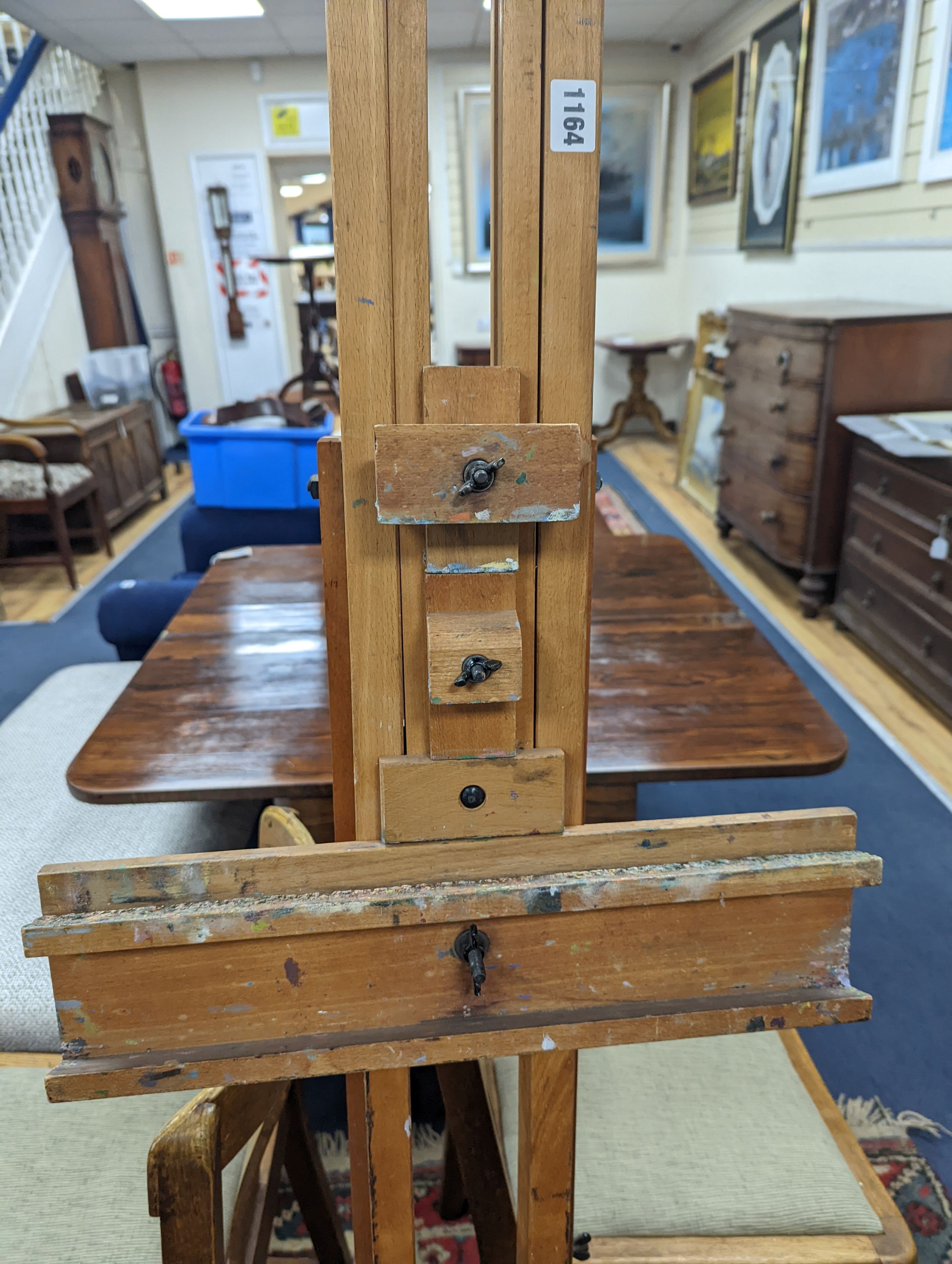 A Windsor and Newton beech artist's studio easel